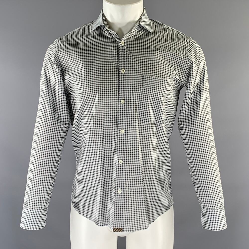 BILLY REID Size S White Multi-Color Checkered Cotton Long Sleeve Shirt